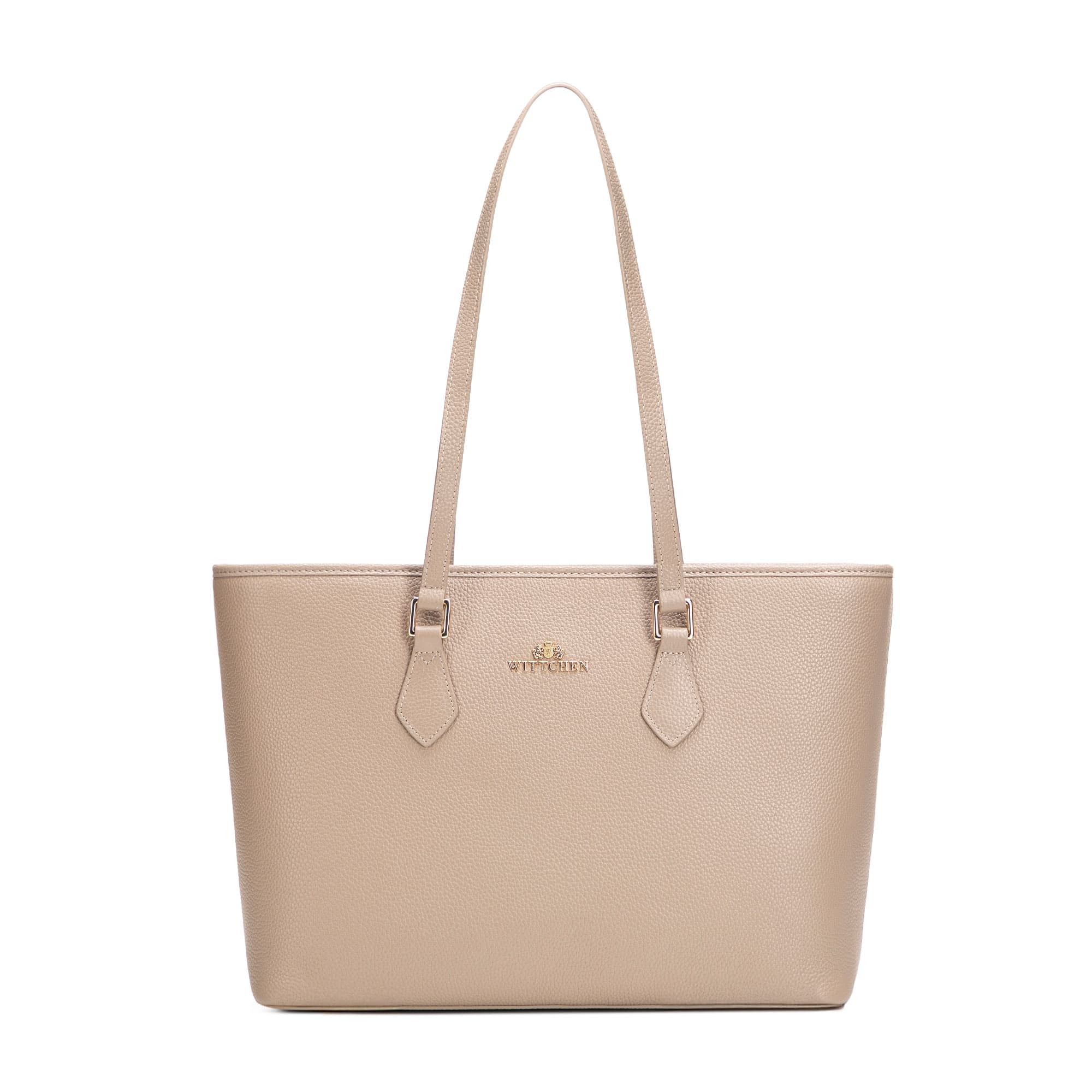 Dámska shopper kabelka z imitácie kože béžová 102-4E-626-9