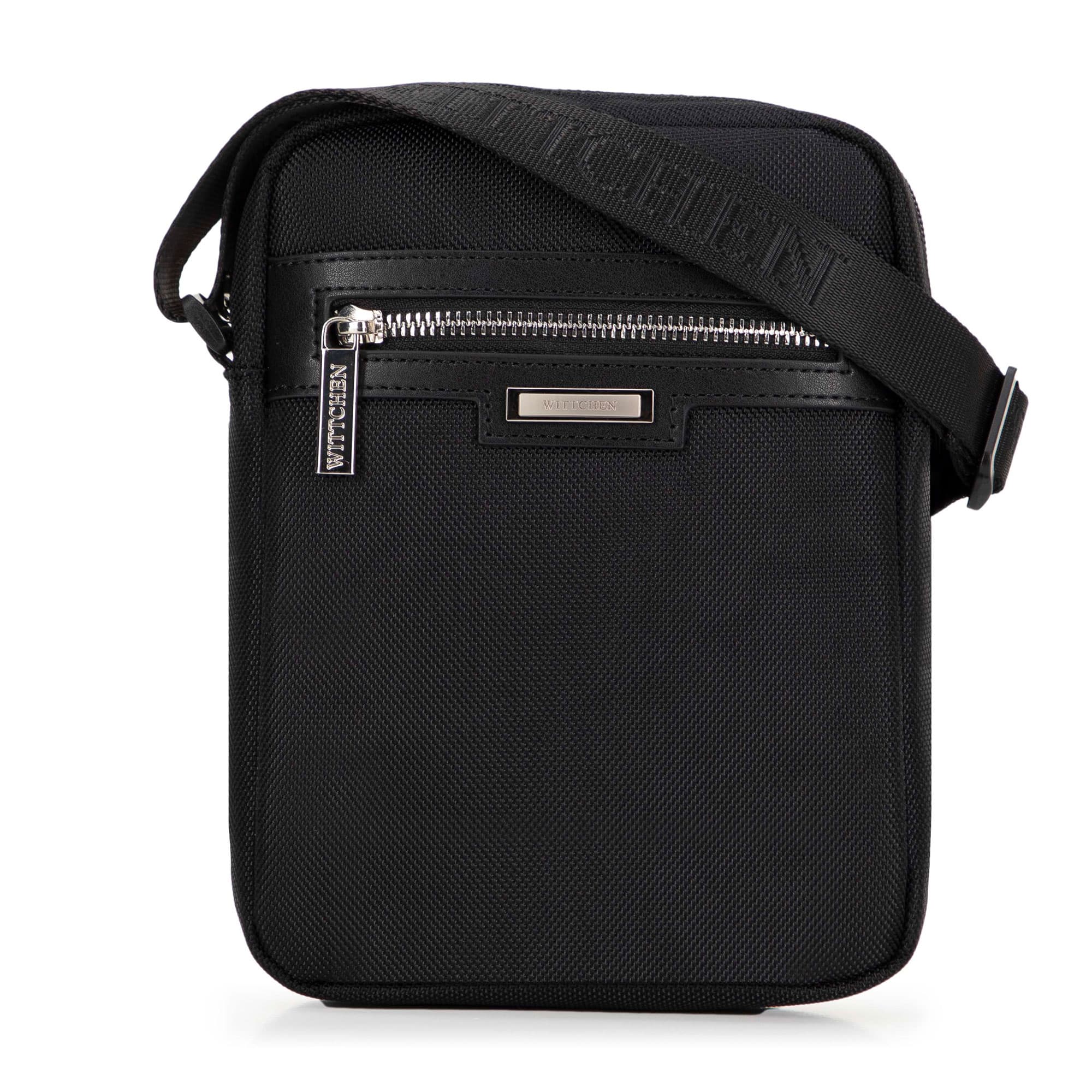 Pánska polyesterová crossbody taška čierna 100-4U-906-1