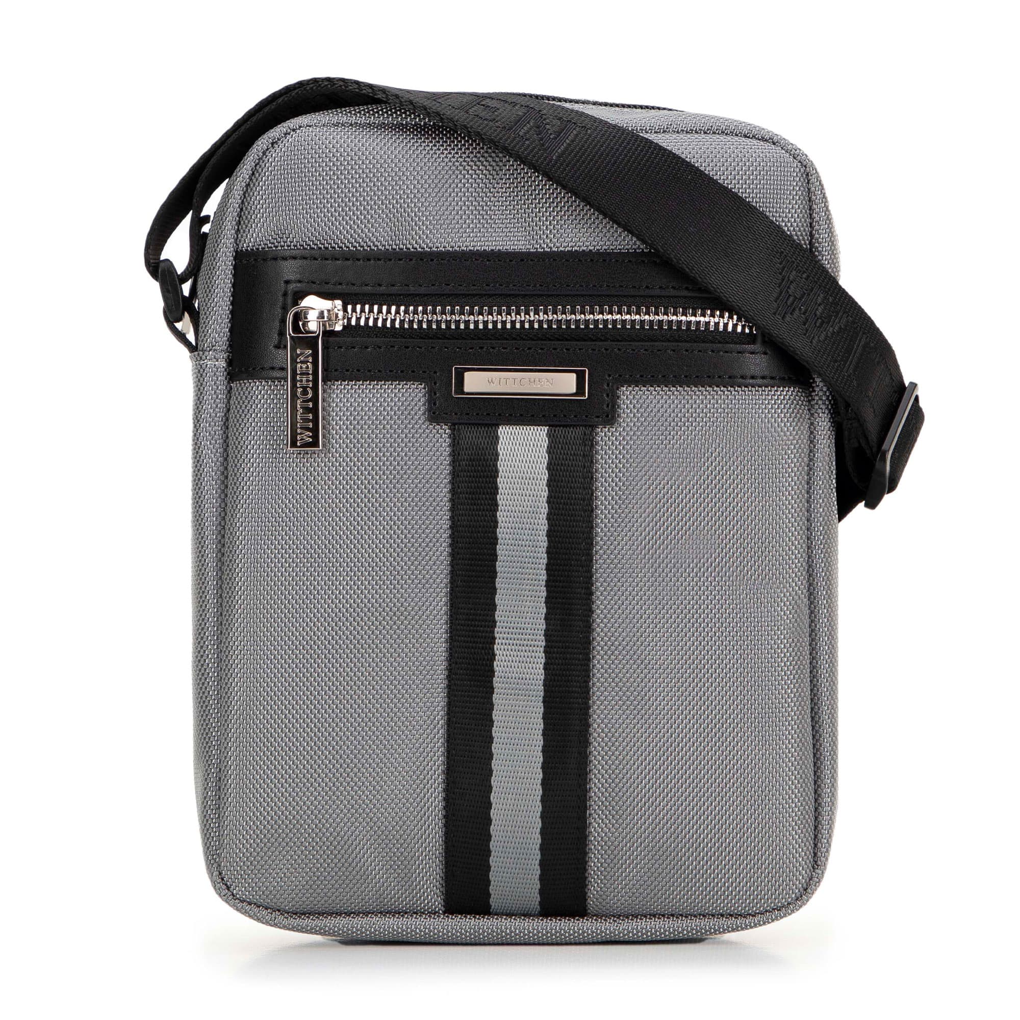 Malá pánska polyesterová crossbody taška sivá 100-4U-905-8