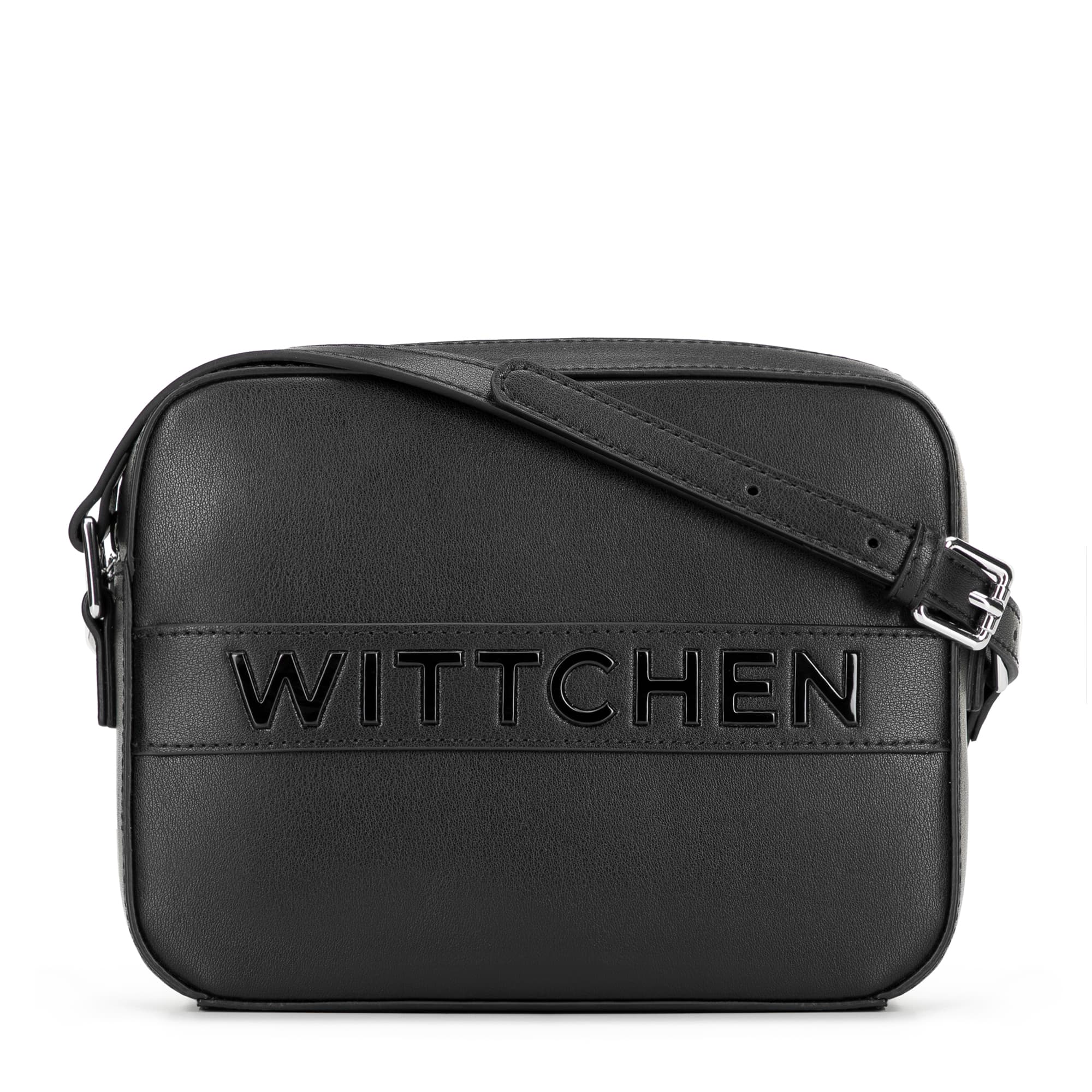 Čierna crossbody kabelka z prírodnej kože 102-4E-661-1