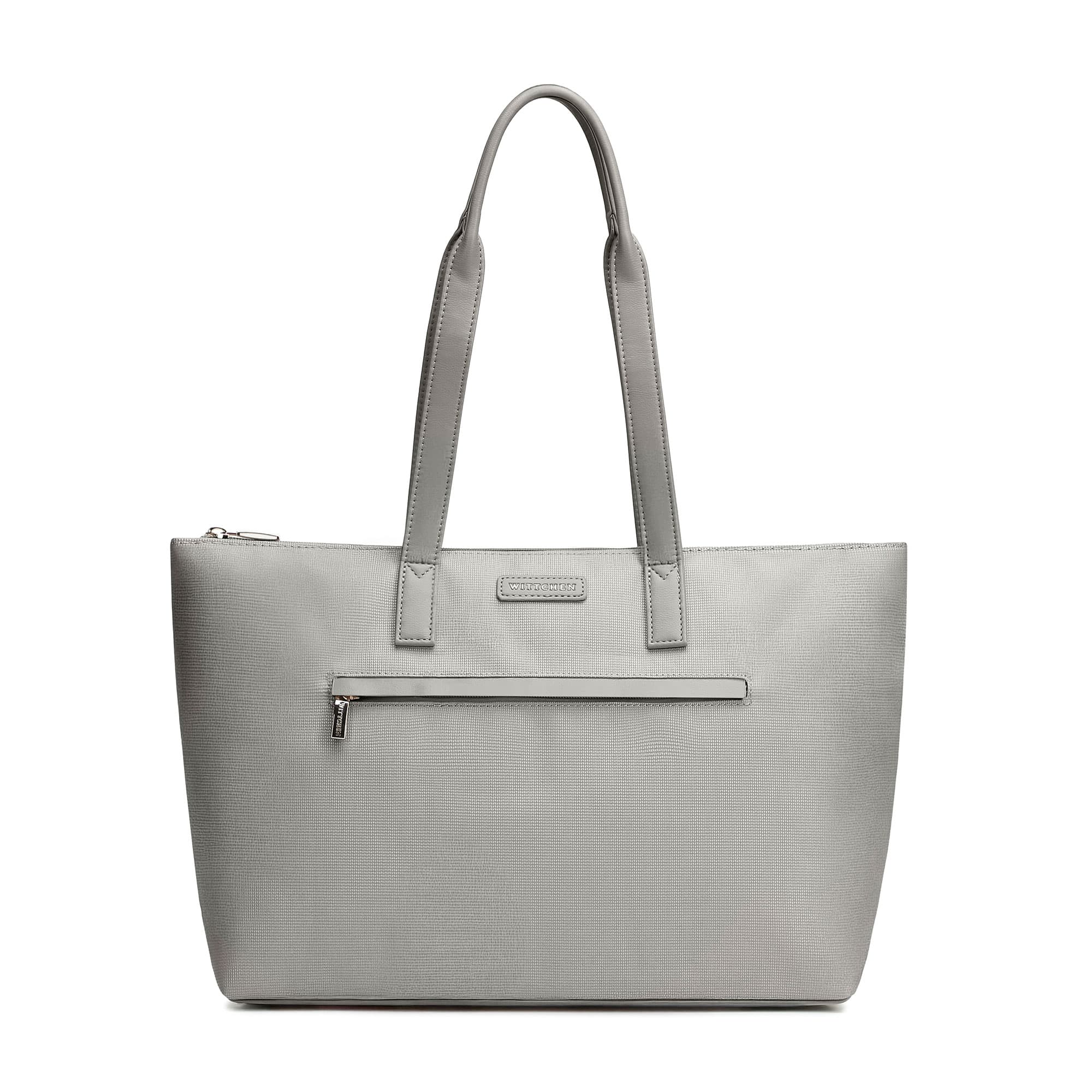 Dámska shopper kabelka z ekologickej kože sivá 102-4Y-400-8