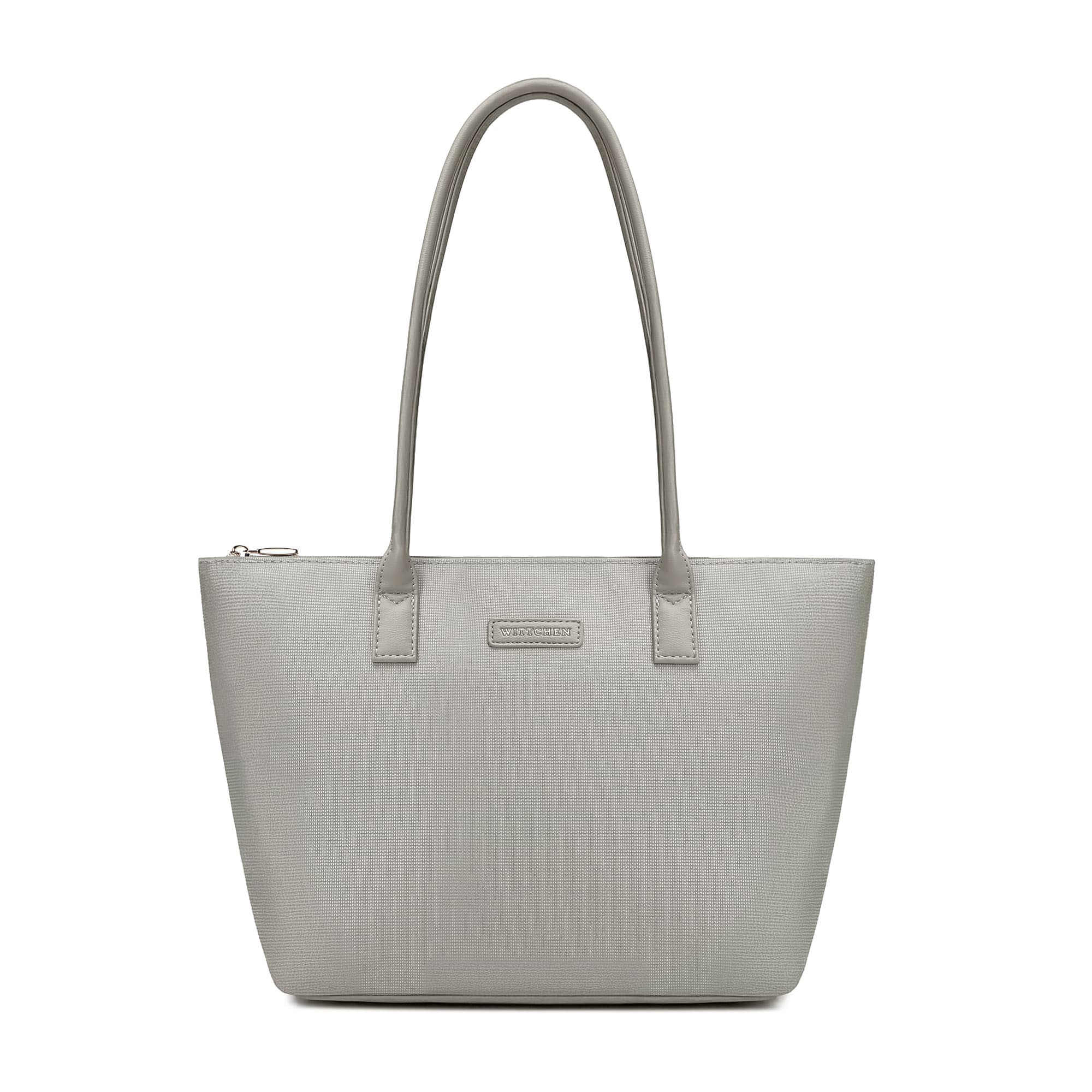 Dámska shopper kabelka z ekologickej kože sivá 102-4Y-401-8