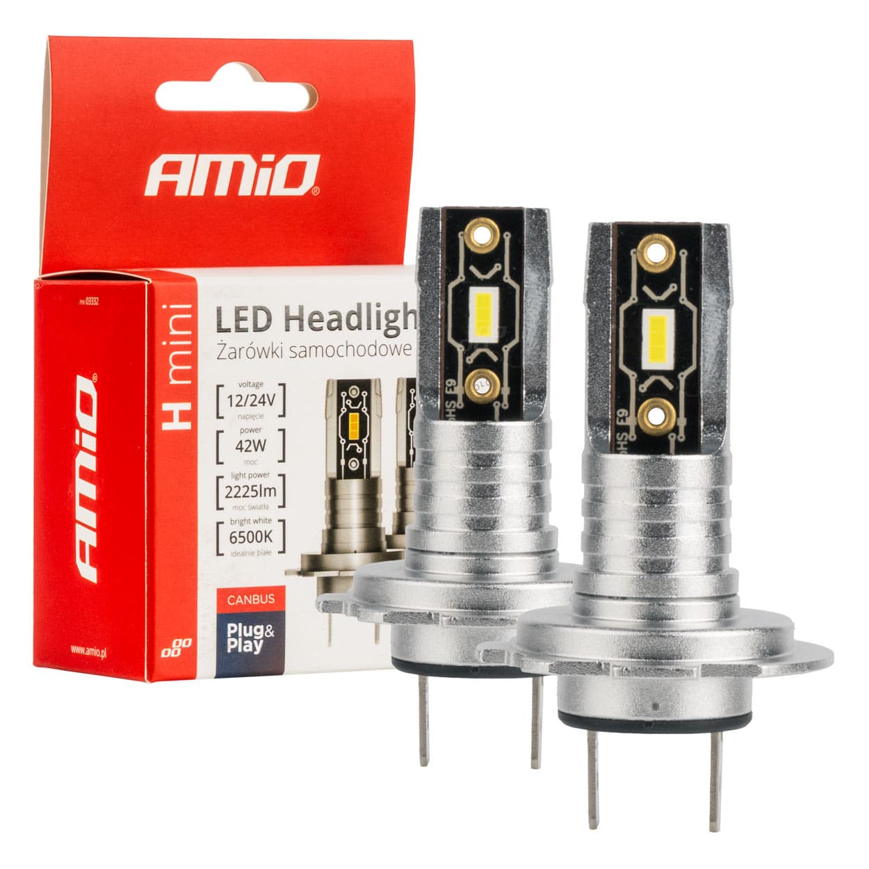 LED žiarovky hlavného svietenia H7/H18 H-mini Series AMiO