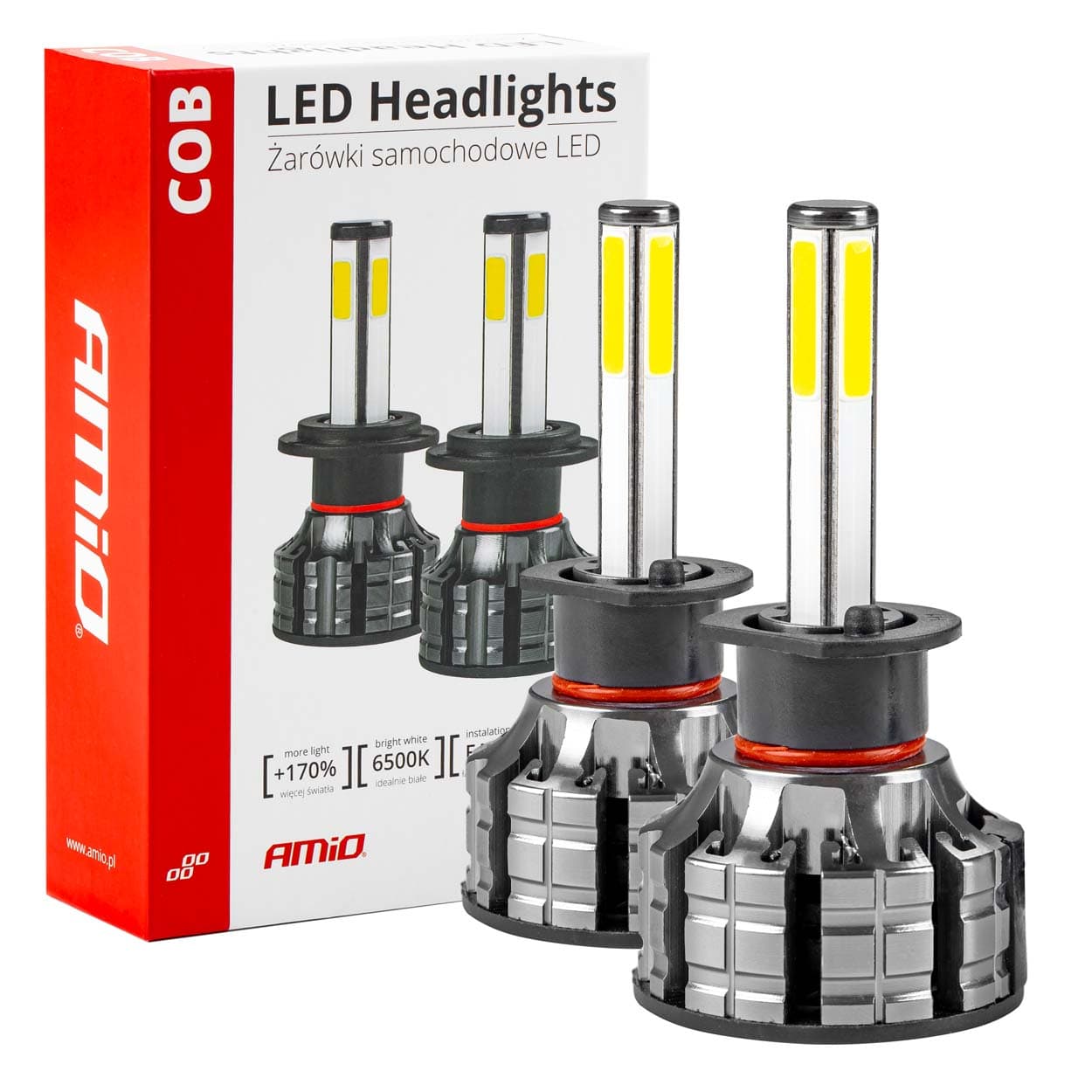 LED žiarovky hlavného osvietenia H1 COB 4Side AMIO 02842