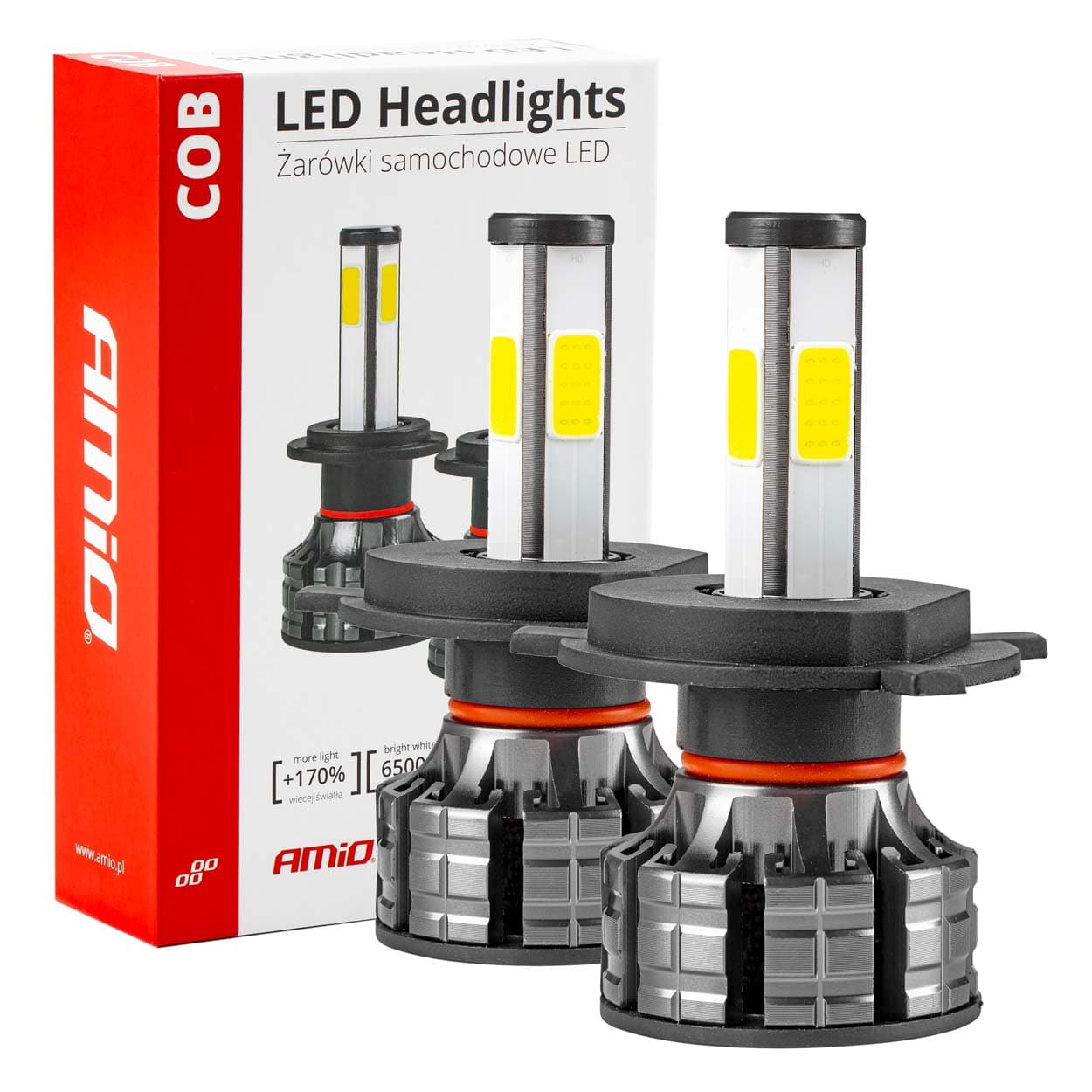 LED žiarovky hlavného svietenia H4 COB 4Side AMIO 02843