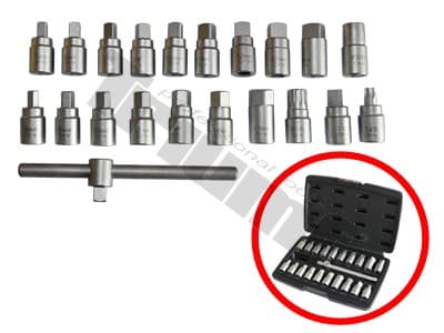 Sada hlavíc na olejové výpuste 3/8" vstup + kľúč, 21 - dielna