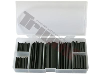 Sada zmršťovacích bužírok OE2-OE13 mm v pvc organizéry 127 dielna, čierne