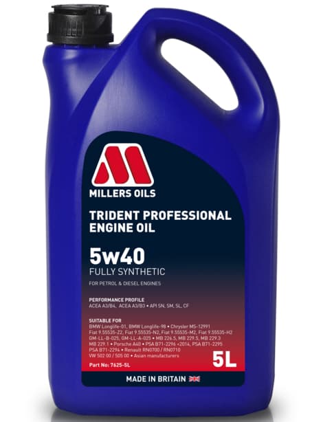 MILLERS OILS TRIDENT PROFESSIONAL 5W40 5 L