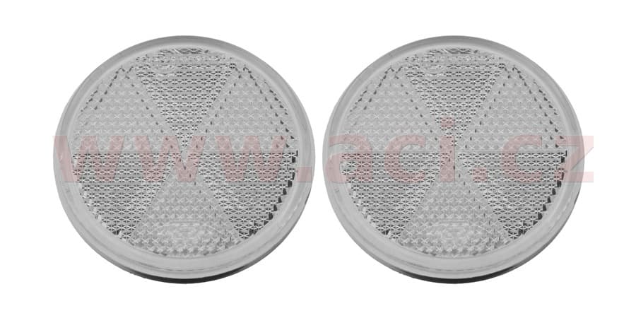 univerzální odrazka kulatá, plastový držák se šroubem M5, bílá (průměr 60 mm) 2 ks