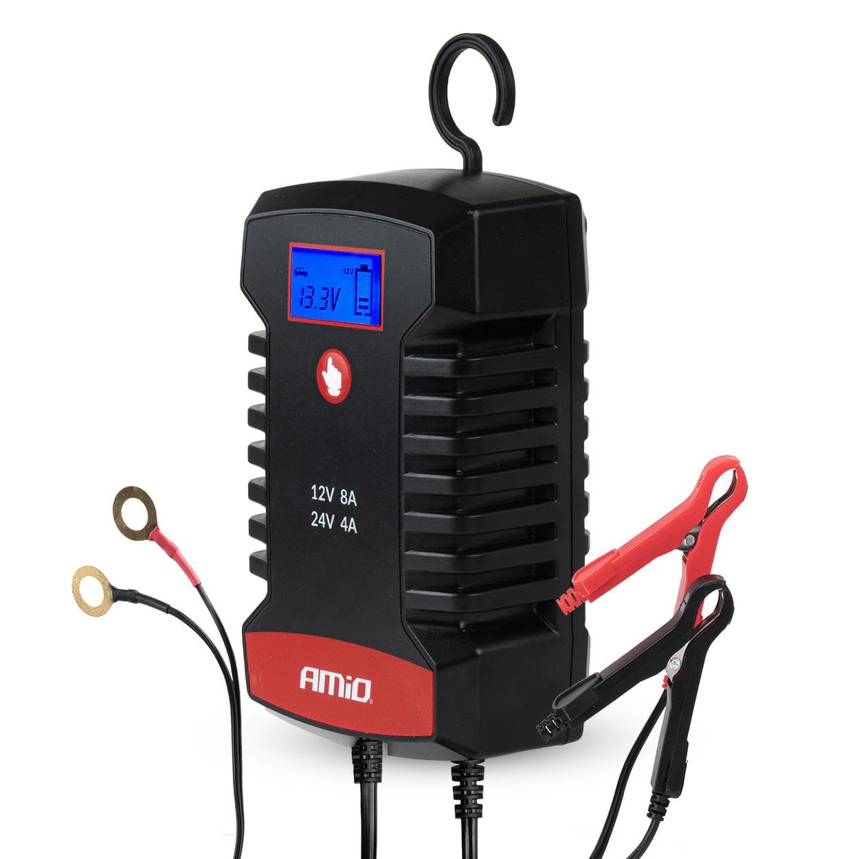 Nabíjačka digitálna AGM GEL STD LiFePo4 MAX 8A 12/24V PRO HOOK AMIO-04533