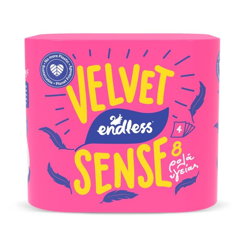 Endless Velvet Sense, Toalený papier 4 vrstnový, 16m/rolka, 8ks v balení