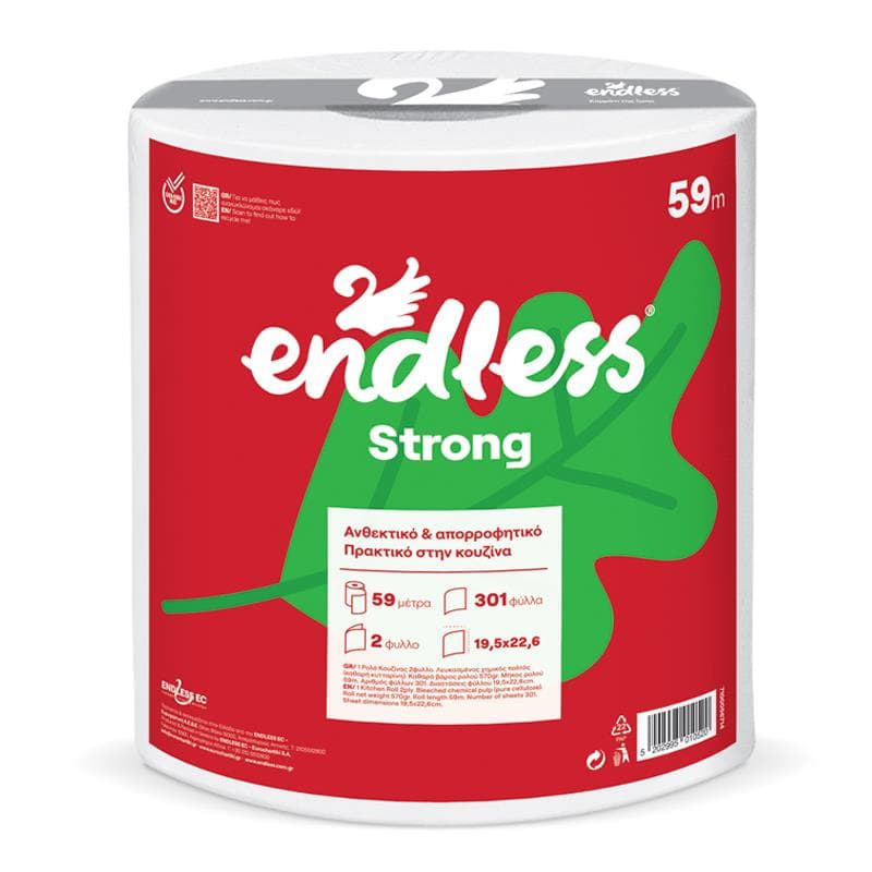 Endless Strong, 2 vrstvová odolná papierová utierka, kuchynská rolka, 59m, 570g