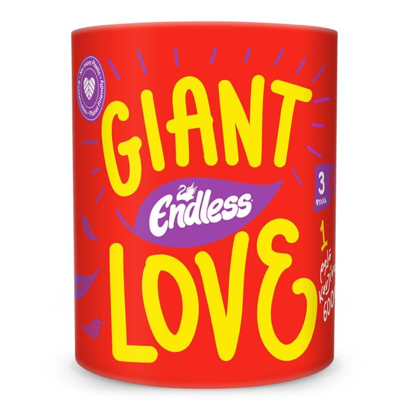 Endless Giant Love, 3 vrstvová papierová utierka, kuchynská rolka 40m, 600g