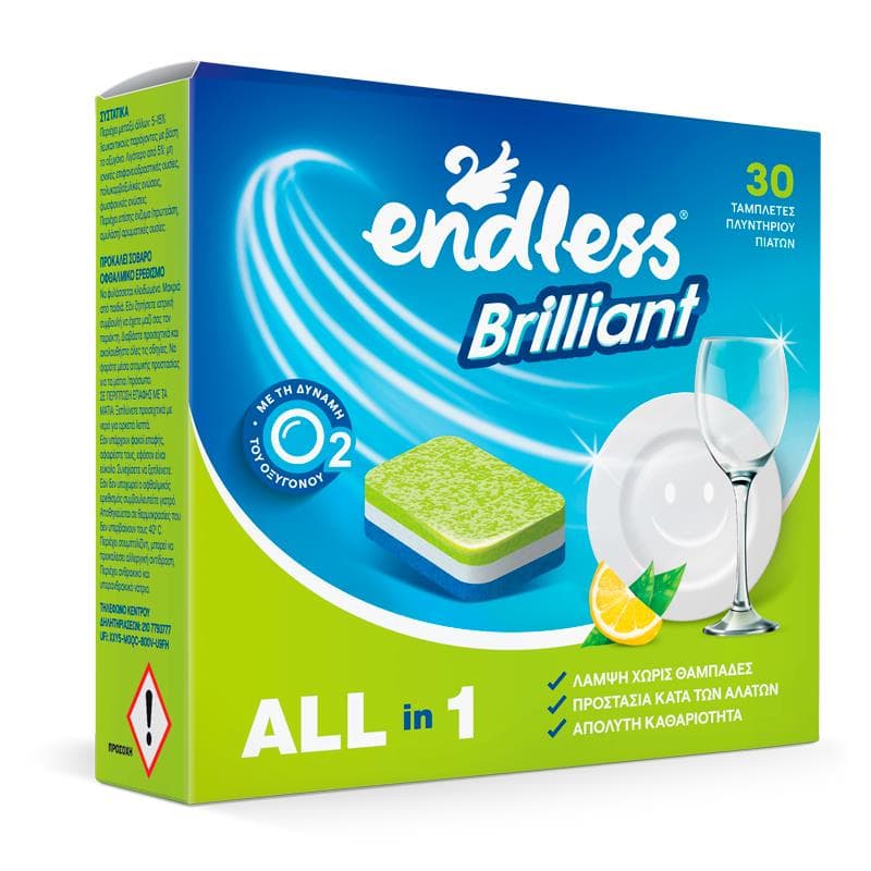 Endless Brilliant, Čistiace tablety do umývačky, 30ks v balení