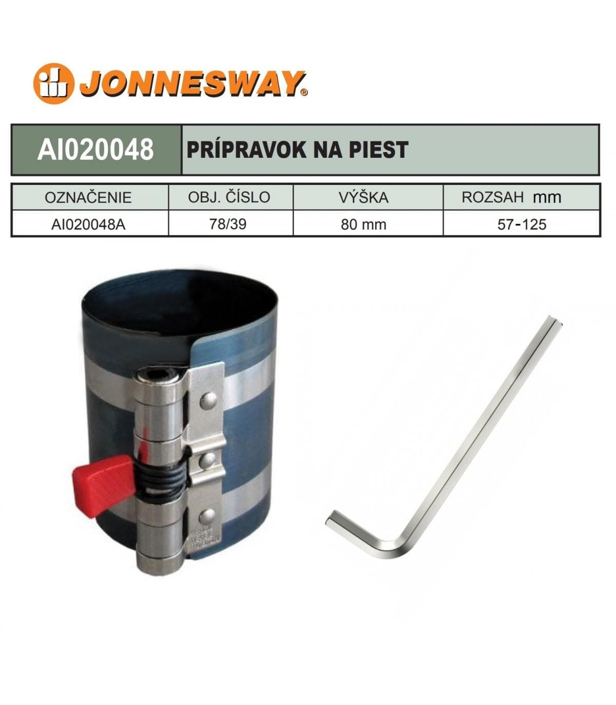 Prípravok na piestne krúžky výš. 8cm 57-125mm
