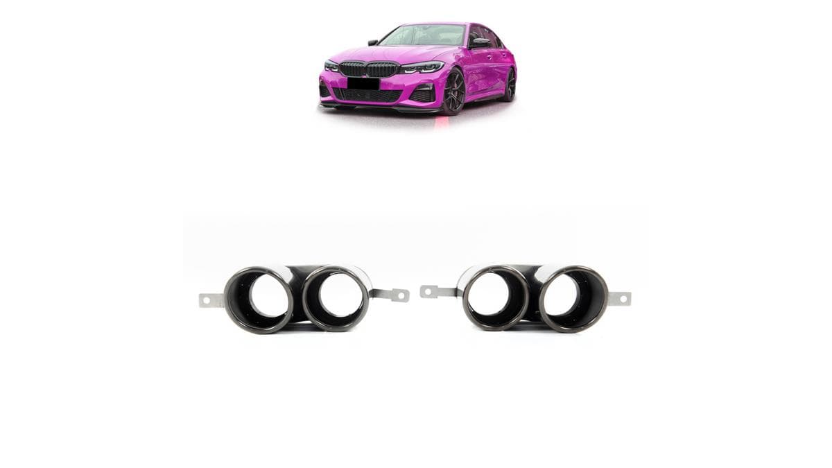 Čierne koncovky výfuku BMW 3 (G20) Sedan 2018
