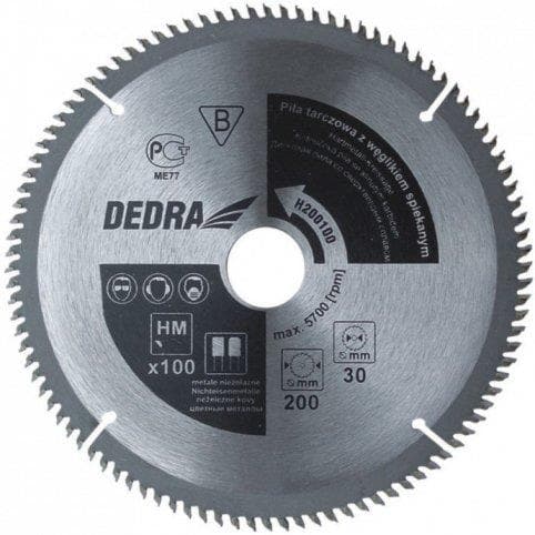 Kotúč pílový na neželezo 250/100/30, Dedra