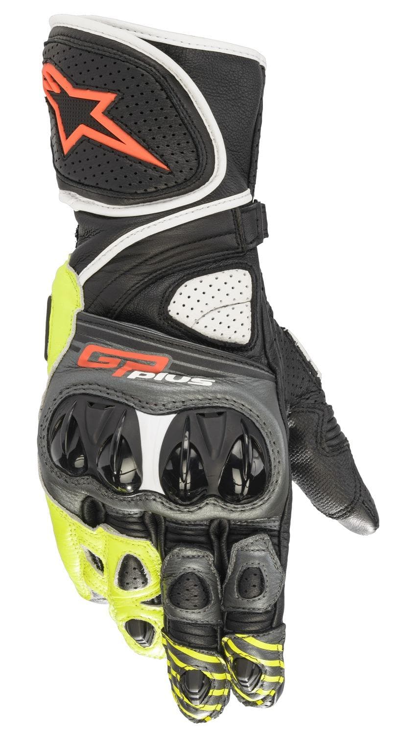 Rukavice GP PLUS R V2 (sivá/čierna/žltá fluo/červená fluo/biela, veľ. M)