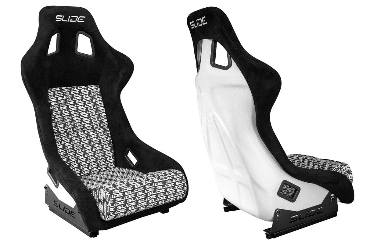 Športová sedačka SLIDE KS2 Premium Black & Logo Pattern Suede White Glitter