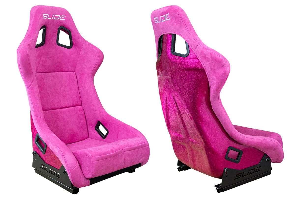 Športová sedačka SLIDE KS2 Premium Pink Suede Bright Pink Glitter