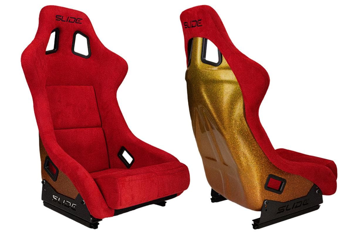 Športová sedačka SLIDE KS2 Premium Red Welur & Gradient Glitter