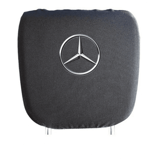 Poťah na hlavovú opierku-čierna Mercedes 2ks