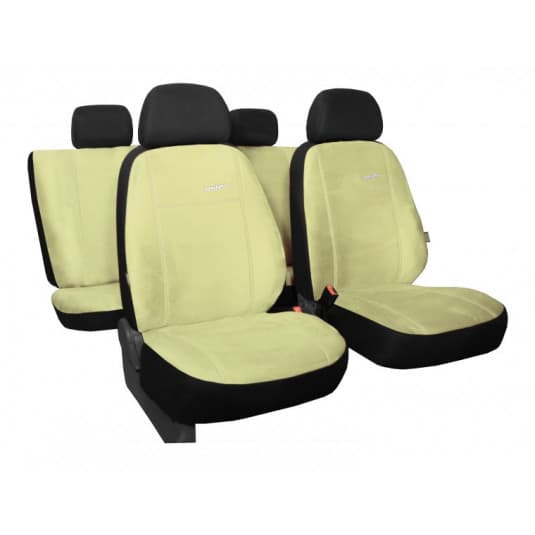 Poťahy pre Škoda Kamiq Ambition (od 2019) Comfort (Alcantara) bežová (vyp)