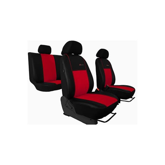 Poťahy pre HONDA JAZZ IV (2015-2020) Exclusive Alcantara (Alcantara-koža) červené (vyp)