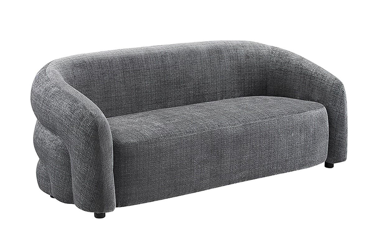 Estila Dizajnová glamour trojmiestna sedačka Eliana v tmavosivej farbe so ženilkovým poťahom 200 cm