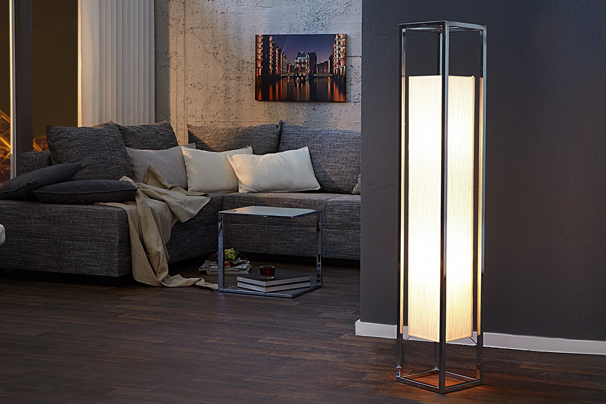 Estila Luxusná dizajnová stojaca lampa Agapune 120 cm biela