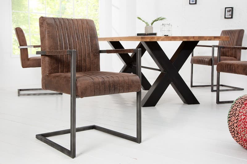 Estila Industriálna jedálenská stolička Imperial hnedá 88cm