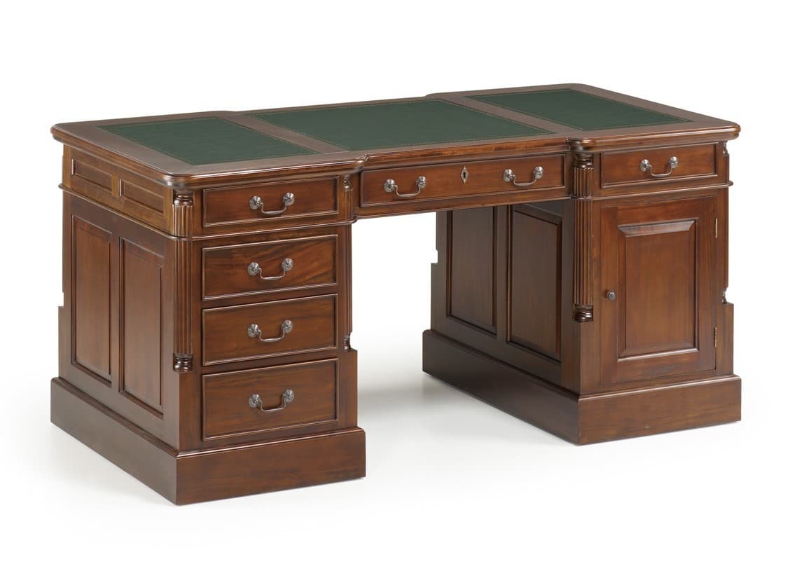 Estila Rustikálny písací stôl M-VINTAGE z masívu so zásuvkami 160cm tmavohnedý