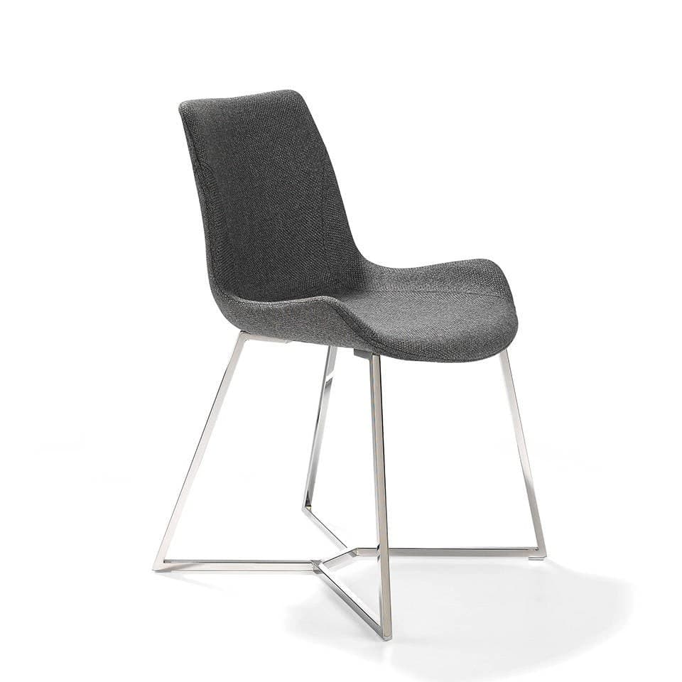 Estila Moderná sivá jedálenská stolička Urbano s chrómovými nožičkami 82cm