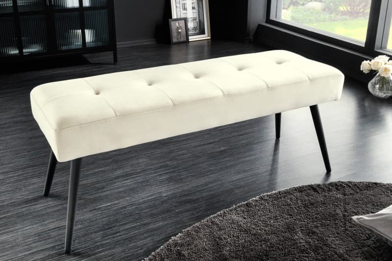 Estila Štýlová zamatová lavica Soreli s čalúnením v šampanskej farbe 100cm