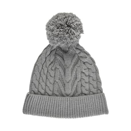 Zimná čiapka COLOR KIDS Cable knit recycle Hat -Light Grey Melange