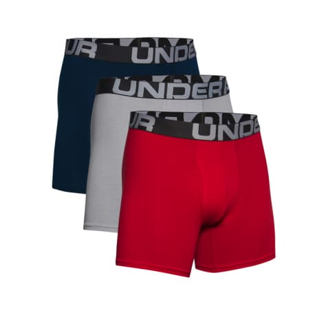 Pánske boxerky UNDER ARMOUR UA Charged Cotton 6in 3 Pack-RED