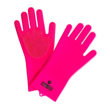 Nástroj na údržbu bicykla MUC-OFF Deep Scruber Gloves Pink M