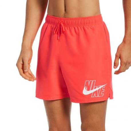 Pánske plavky NIKE SWIM Logo Lap 5 inch-631- Bright Crimson