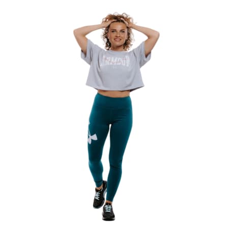 Dámske tričko s krátkym rukávom UNDER ARMOUR UA HW SCRIPTED WM CROP SS-GRY