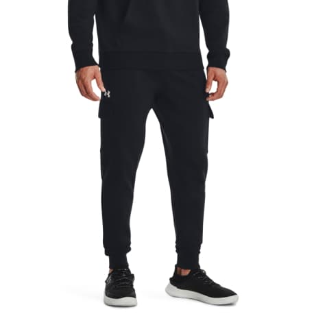 Pánske zateplené tepláky UNDER ARMOUR UA Rival Fleece Cargo Jogger-BLK