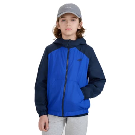 Chlapčenská bunda s kapucňou 4F JUNIOR JACKET-JWSS25TJACM185-36S-BLUE