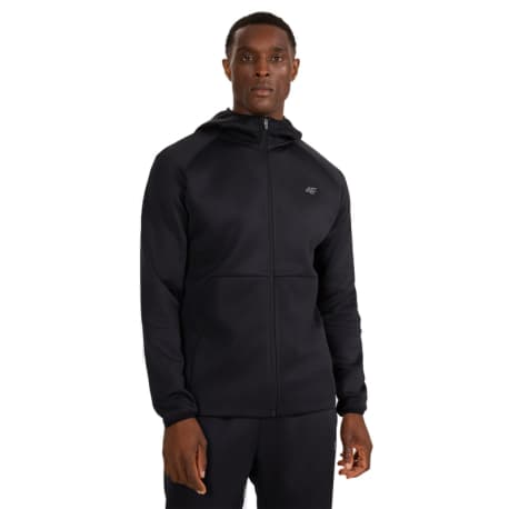 Pánska zateplená tréningová mikina so zipsom 4F SWEATSHIRT FNK M560-WAW25TFSWM560-20S-DEEP BLACK