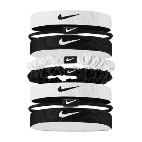 Gumičky do vlasov NIKE FLEX CLASSIC MIXED HAIR TIES 8PK WHITE BLACK BLACK