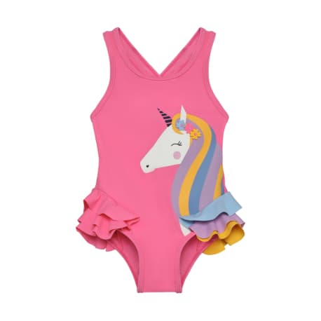 Dievčenské plavky COLOR KIDS Swimsuit W. Application 4024-Pink Lemonade