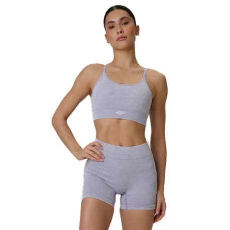Dámska tréningová športová podprsenka 4F SPORT BRA F203-51A-VIOLET ALLOVER