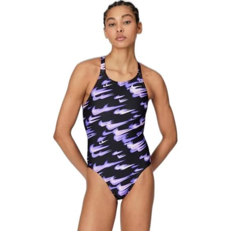 Dámske plavecké jednodielne plavky NIKE SWIM Hydrastrong Asteroid Swoosh BRIGHT VIOLET