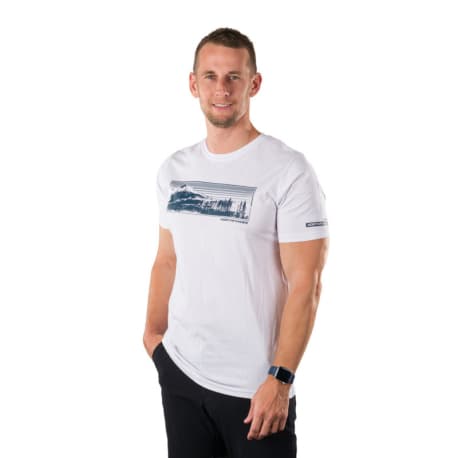 Pánske turistické tričko s krátkym rukávom NORTHFINDER BARTOLOM-377white