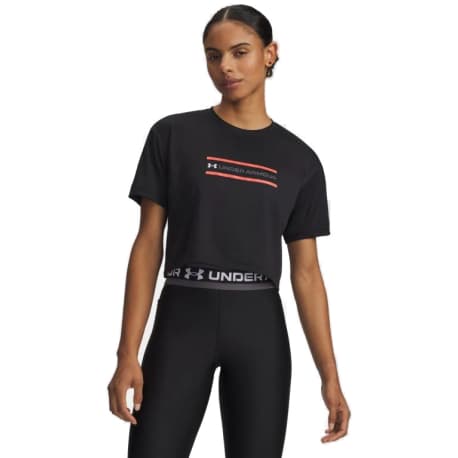 Dámske tréningové tričko s krátkym rukávom UNDER ARMOUR Tech Branded Crop SS-BLK