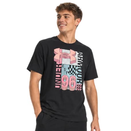 Pánske tričko s krátkym rukávom UNDER ARMOUR UA M LOGO COLLAGE SS-BLK