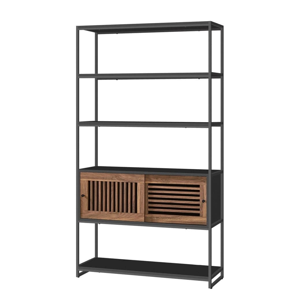 Knižnica Undro 100 cm čierna/hnedá